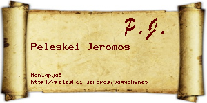 Peleskei Jeromos névjegykártya